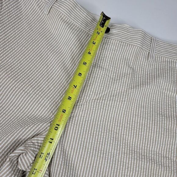 NEW 38 LEVI'S DOCKERS striped Tan white COTTON SHORTS pockets NWT - Picture 2 of 12